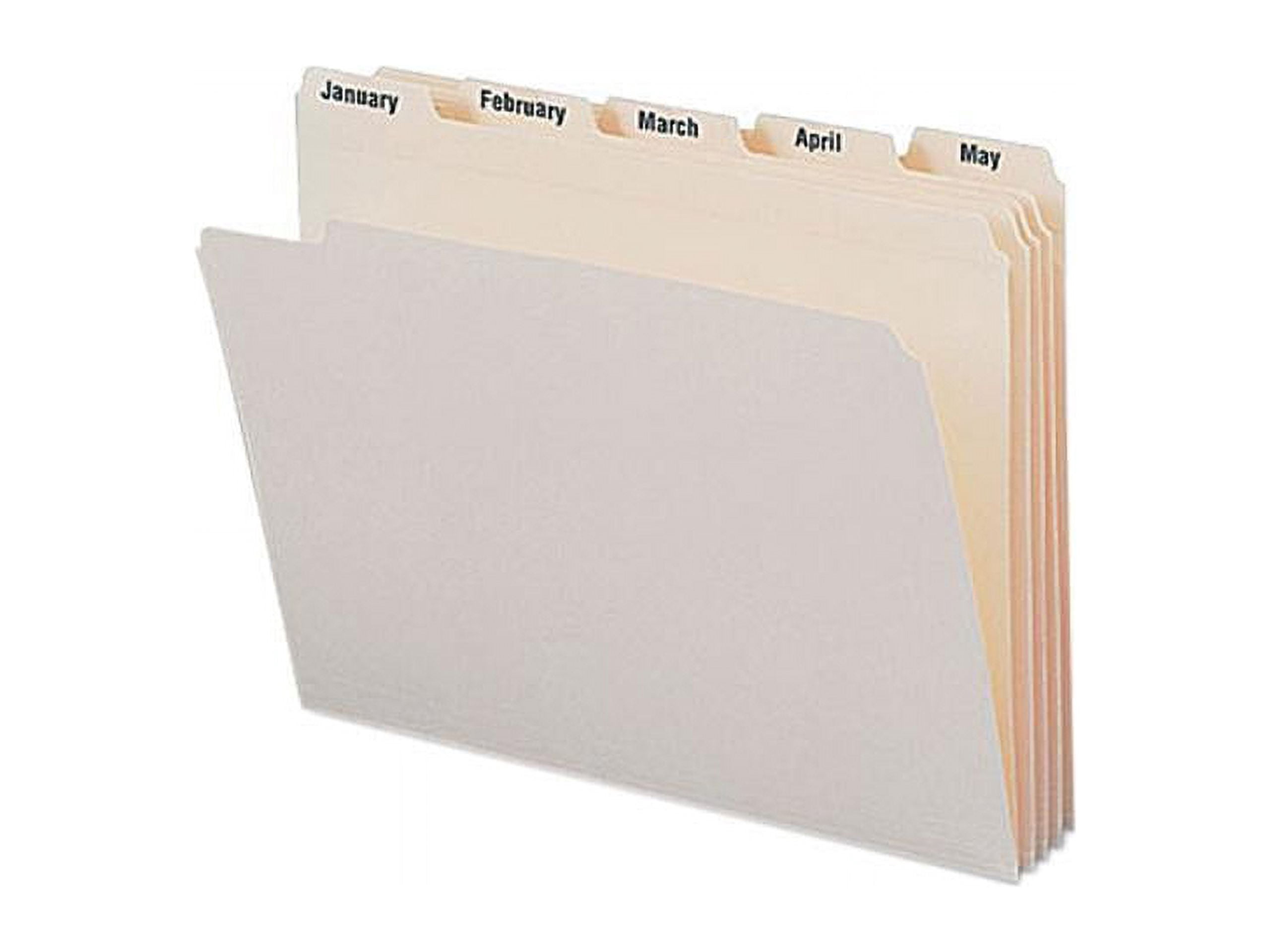 Smead 11765 Indexed File Folders, 1/5 Cut, Indexed Jan-Dec, Top Tab ...