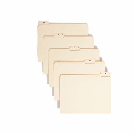 Indexed File Folders with 1/5-Cut A-Z Top Tabs - Letter, Manila (25/Set)