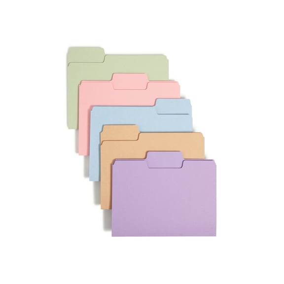 Smead SuperTab File Folders 1/3 Cut Top Tab Letter Assorted Colors 100/Box 11961