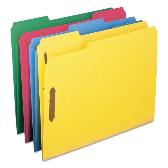 Smead Fastener Folders, 1/3 Tab, Assorted Colors, Letter, 50/Box