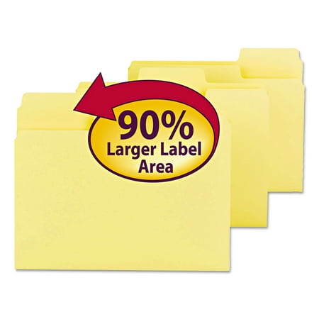 Smead SuperTab Colored File Folders 1/3-Cut Tabs Letter Yellow 100/Box 11984