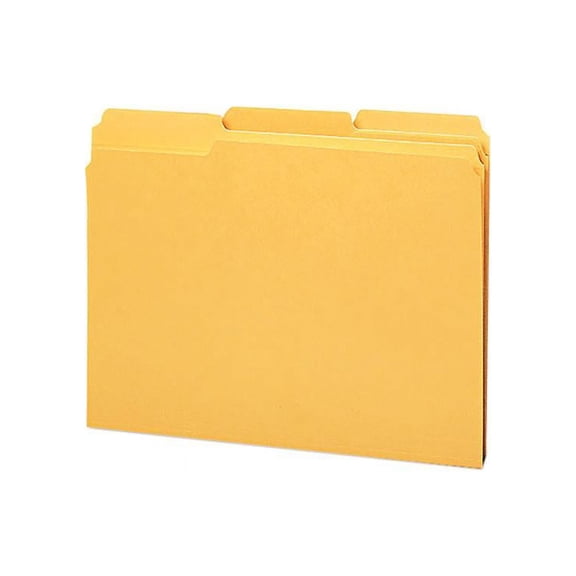 Smead 12234 File Folders, 1/3 Cut, Reinforced Top Tab, Letter, Goldenrod, 100/Box