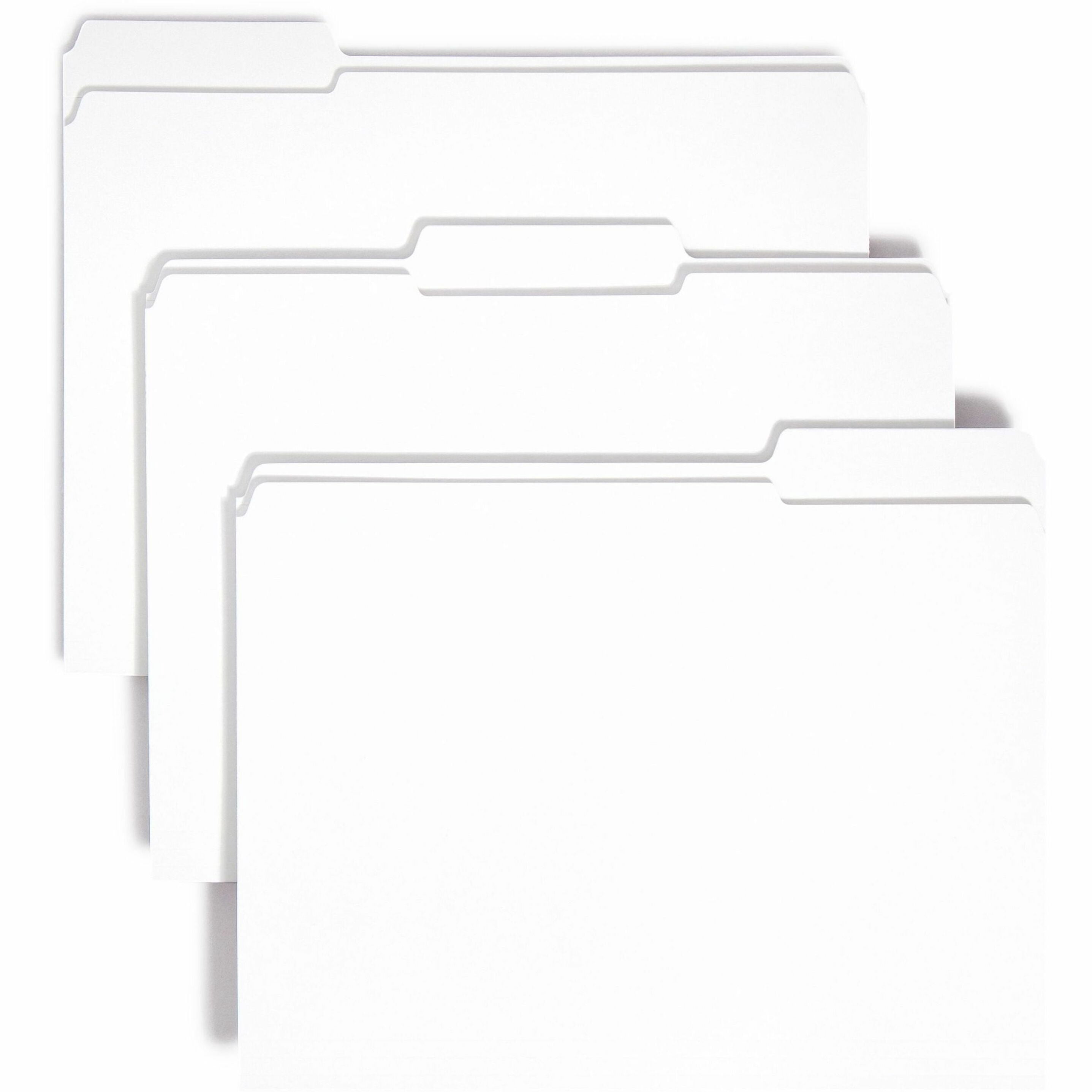 Smead, SMD12834, File Folders with Reinforced Tab, 100 / Box, White