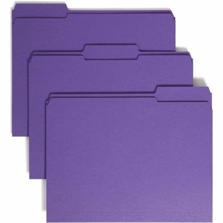 Smead, SMD13034, File Folders with Reinforced Tab, 100 / Box, Purple