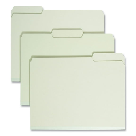 Smead 13234 Recycled Folder, Two Inch Expansion, 1/3 Top Tab, Letter, Gray Green, 25/Box