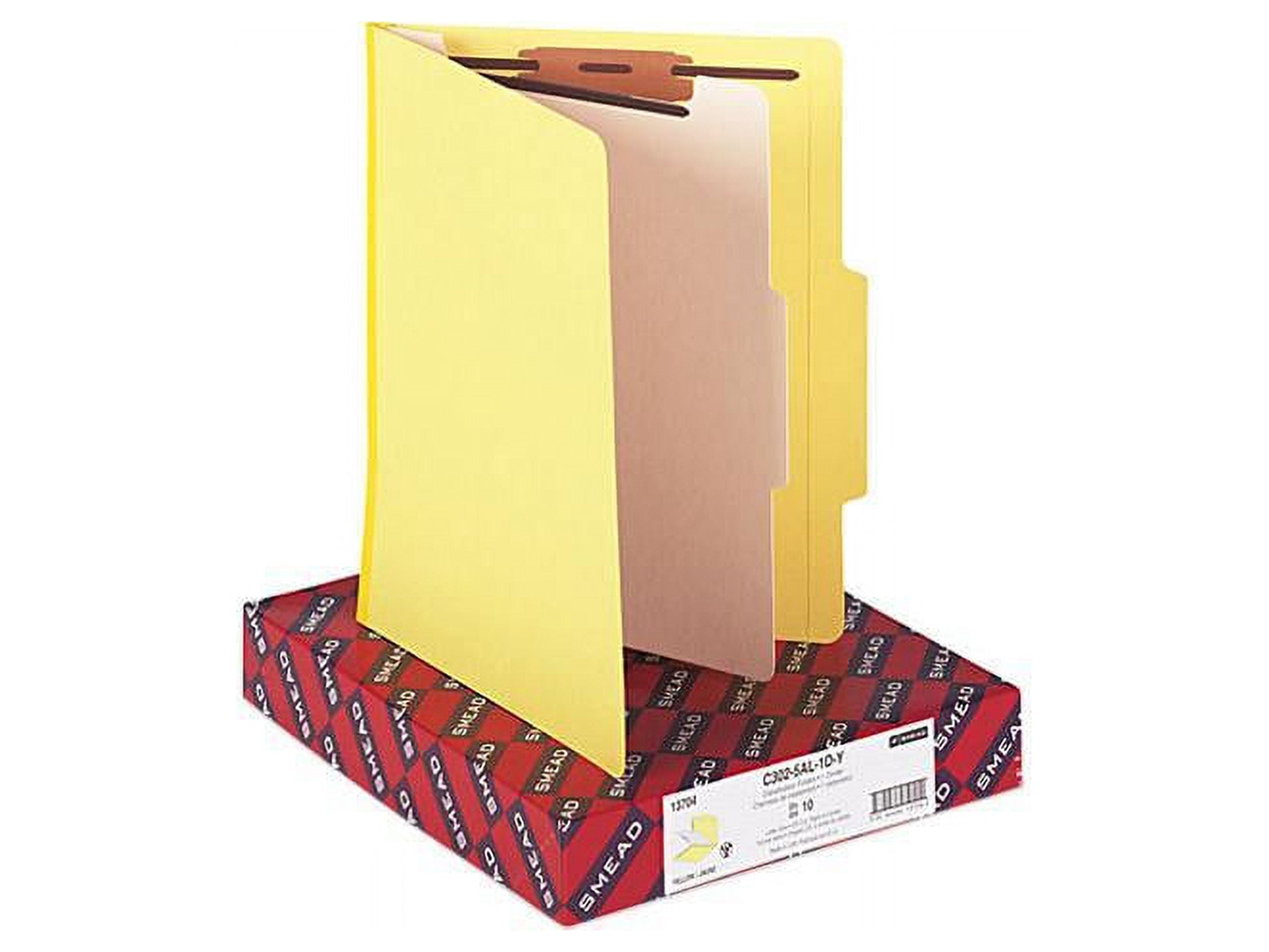 Smead Top Tab Classification Folder, One Divider, Four-Section, Letter ...