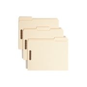 Smead 14537 Folder, Two Fasteners, 1/3 Cut Assorted, Top Tab, Letter, Manila, 50/Box