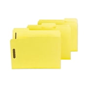 Smead 14939 Colored Pressboard Fastener Folders, Letter, 1/3 Cut, Yellow, 25/Box