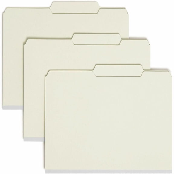 Smead 14980 One Inch Expansion Fastener Folder, 2/5 Top Tab, Letter, Gray Green, 25/Box