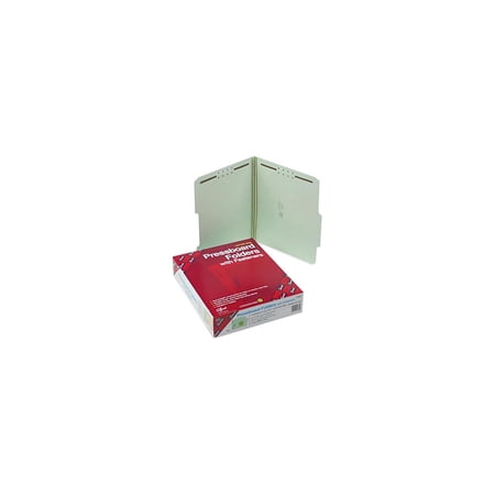 Smead 14982 Two Inch Expansion Fastener Folder, 2/5 Top Tab, Letter, Gray Green, 25/Box