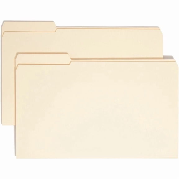 Smead 15335 File Folder, 1/3 Cut First Position, Reinforced Top Tab, Legal, Manila, 100/Box