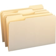 Smead 15339 100% Recycled File Folders, 1/3 Cut, One-Ply Top Tab, Legal, Manila, 100/Box