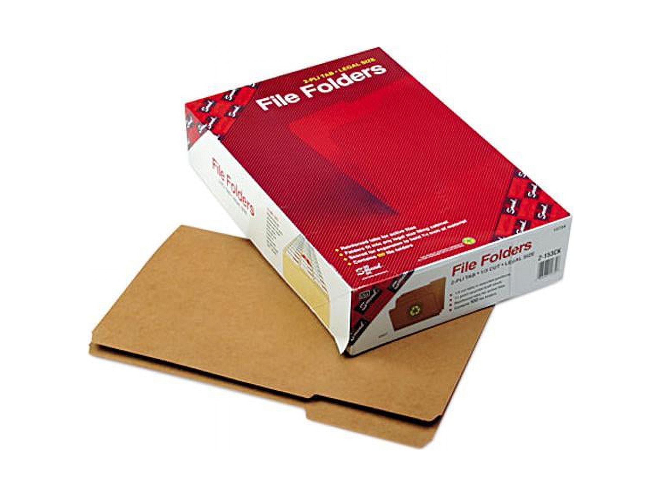 Smead 15734 Kraft File Folders, 1/3 Cut, Reinforced Top Tab, Legal ...