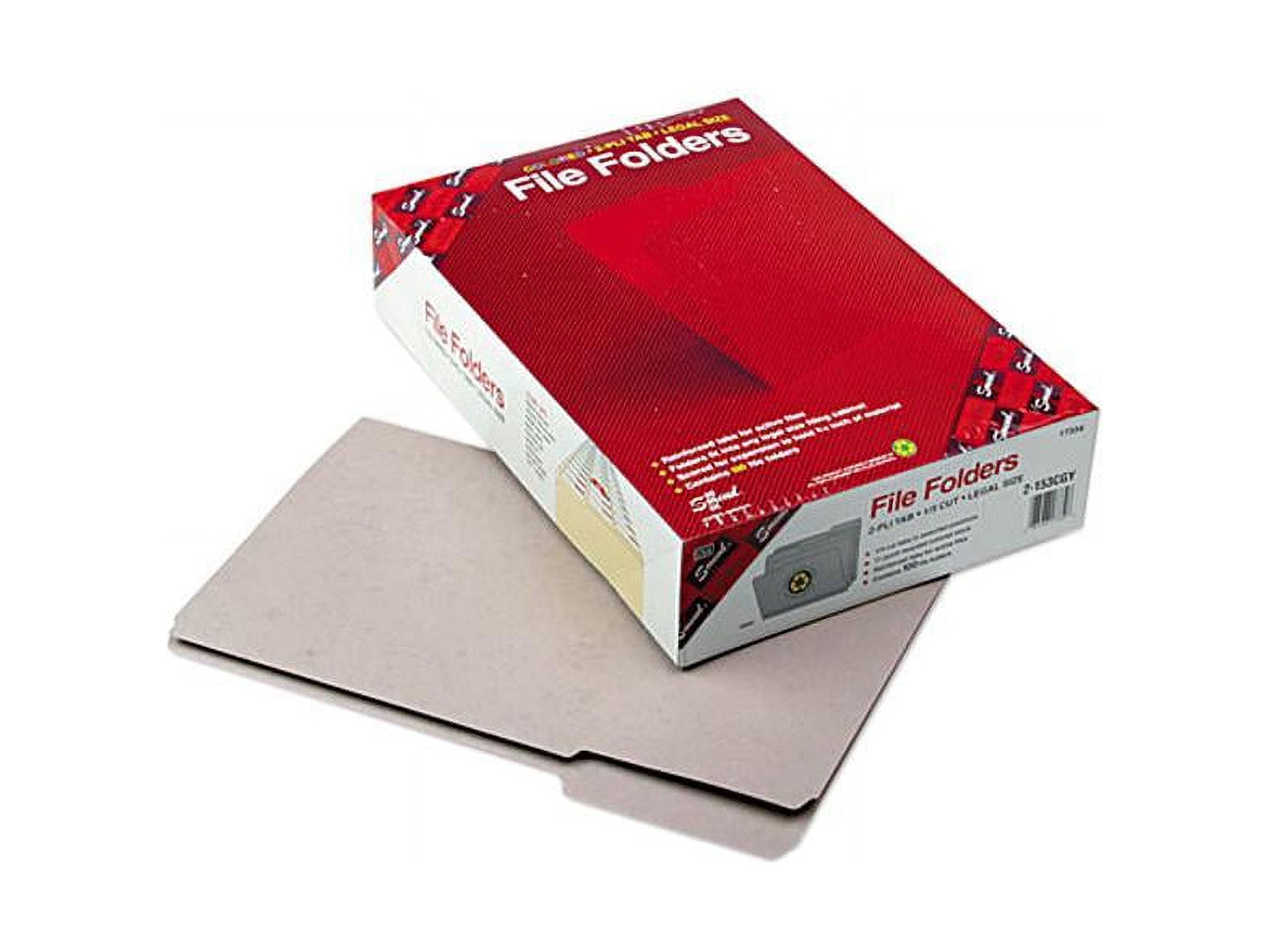 Smead 17334 File Folders, 1/3 Cut, Reinforced Top Tab, Legal, Gray, 100/Box