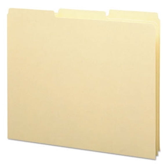 Smead-1PK Recycled Blank Top Tab File Guides, 1/3-Cut Top Tab, Blank, 8.5 x 11, Manila, 100/Box
