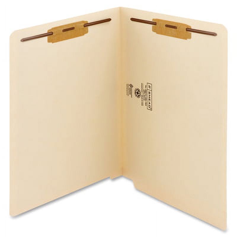 Smead1PK Watershed Cutless End Tab Fastener Folders, 2 Fasteners, Letter Size, Manila Exterior