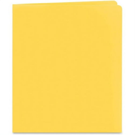 Smead 2-Pocket Folders 1/2" Folder Capacity - Letter - 8 1/2" x 11" Sheet Size - 2 Pocket(s) - 11 pt. Folder Thickness - Leatherette - Yellow - 1.76 oz - Recycled - 25 / Box