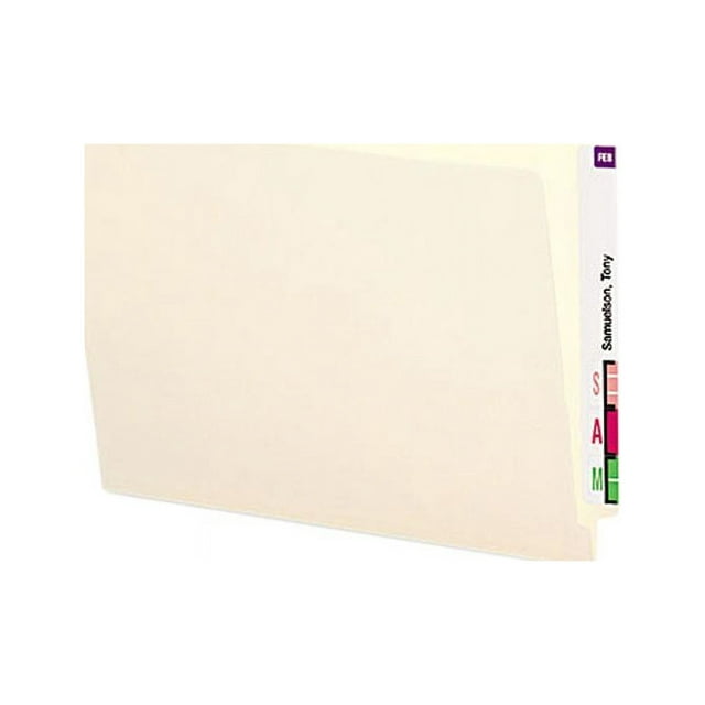 Smead 24109 Folders, Straight Cut, Reinforced End Tab, Letter, Manila, 100/Box