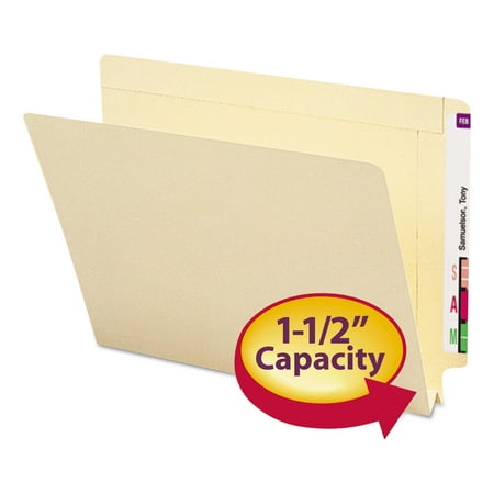 Smead 24275 Manila End Tab File Folders With Reinforced Tab - 9.50" X 12.25" - 1.50" Expansion - 14 Pt. - Manila - 50 / Box (SMD24275)