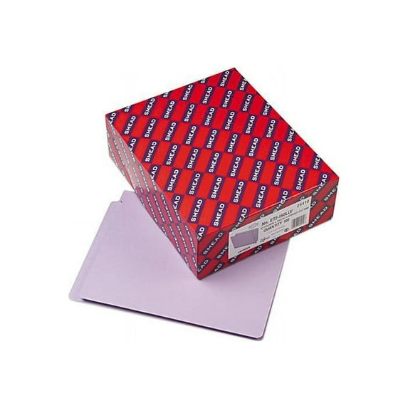 Smead 25410 Colored File Folders, Straight Cut Reinforced End Tab, Letter, Lavender, 100/Box