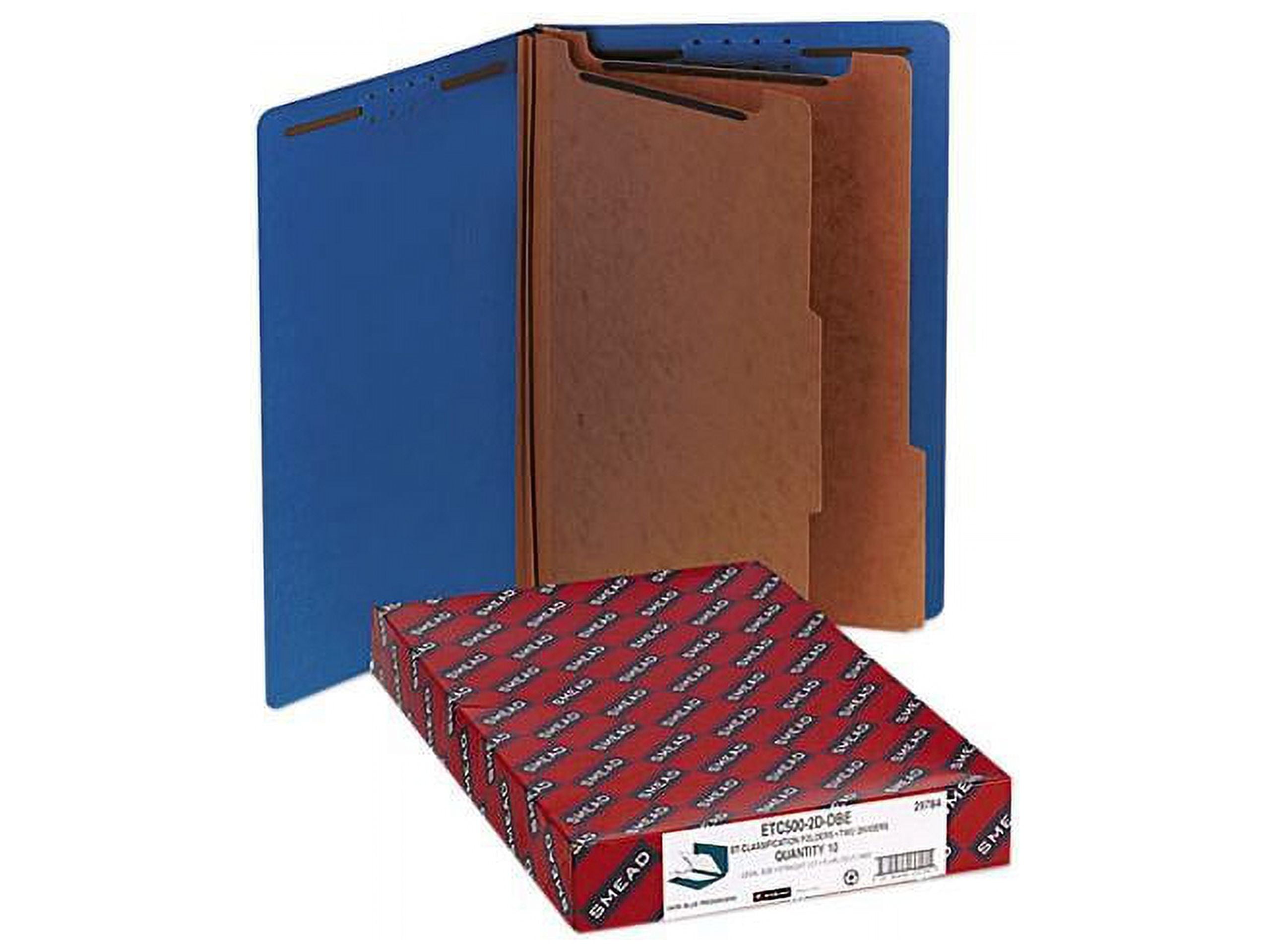 Heavy Duty Pack, Eight-Section Pressboard Classification Folders, 3 Dividers, Legal Size, Red, 10/Box - View #6