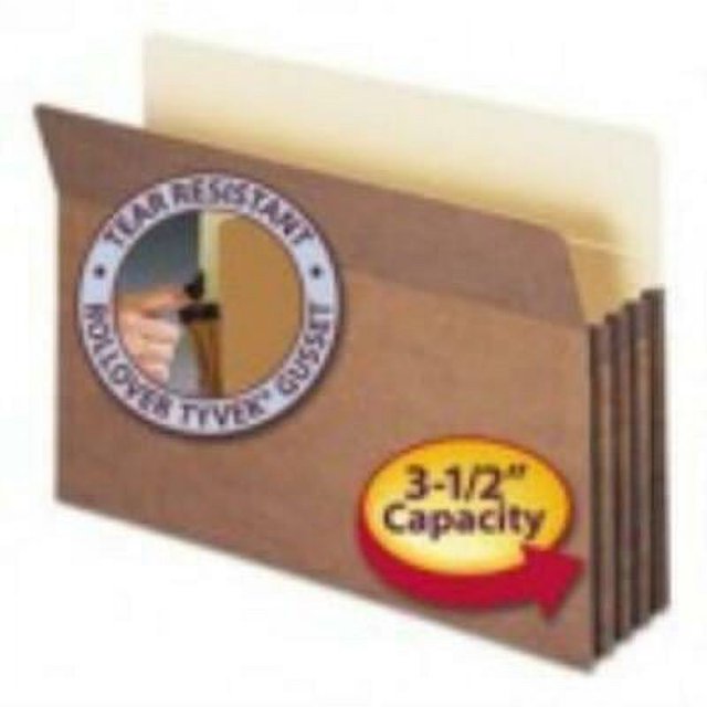 Smead 3 1/2" Accordion Expansion File Pocket, Straight Tab, Lgl, Manila/Redrope, 50/Bx