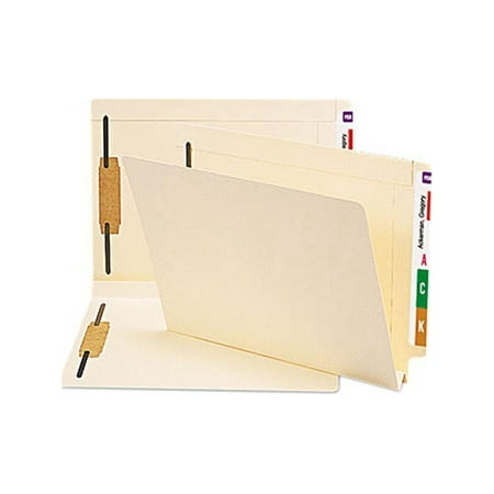 Smead 34276 Heavy W-fold Expansion Folders, Two Fasteners, End Tab, Letter, Manila, 50/Box