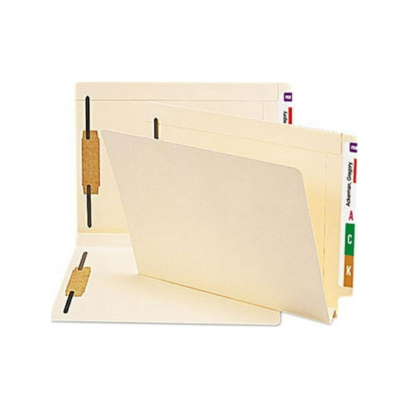 Smead 34276 Heavy W-fold Expansion Folders, Two Fasteners, End Tab, Letter, Manila, 50/Box