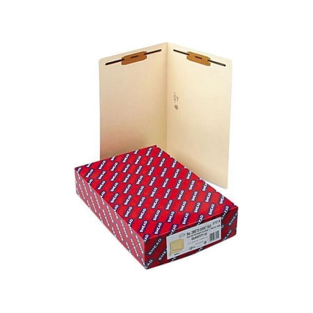 Smead 37215 Heavyweight Folders, Two Fasteners, End Tab, Legal, 14 Point Manila, 50/Box