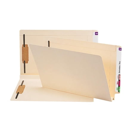Smead End Tab Fastener File Folder, Shelf-MasterÂ® Reinforced Straight-Cut Tab, 2 Fasteners, Legal Size, Manila, 50 per Box (37276)