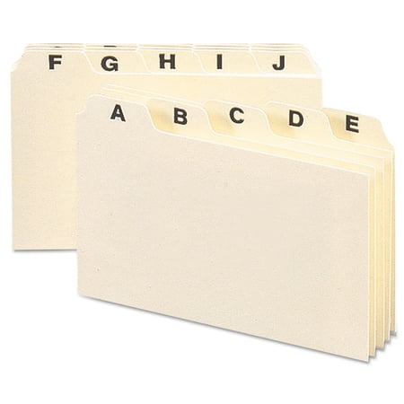 Smead 56076 Self-Tab Card Guides, Alpha, 1/5 Tab, Manila, 4 x 6, 25/Set