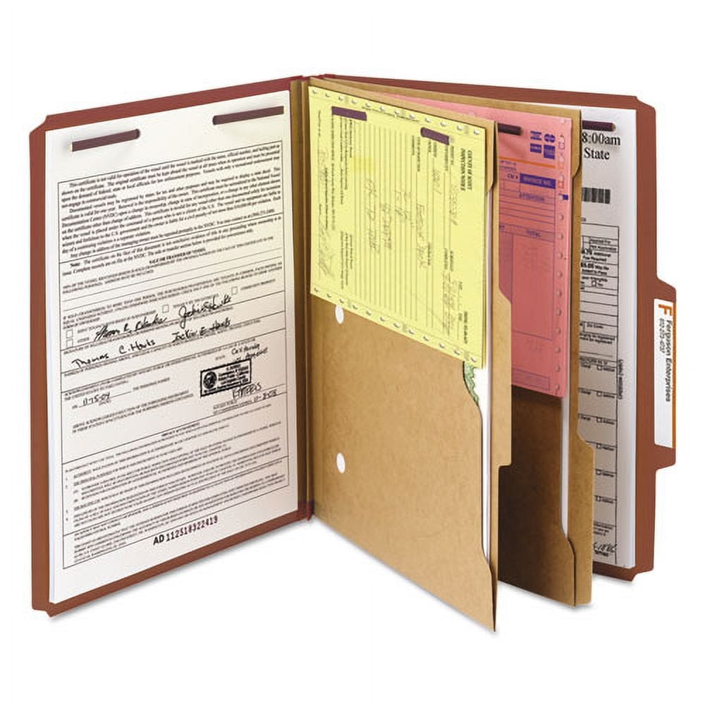 Smead 6-Section Pressboard Top Tab Pocket-Style Classification Folders ...