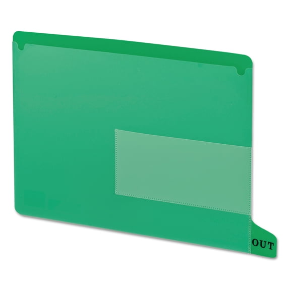 Smead Colored Poly Out Guides with Pockets, Poly, Letter, Green, 25/Box -SMD61952