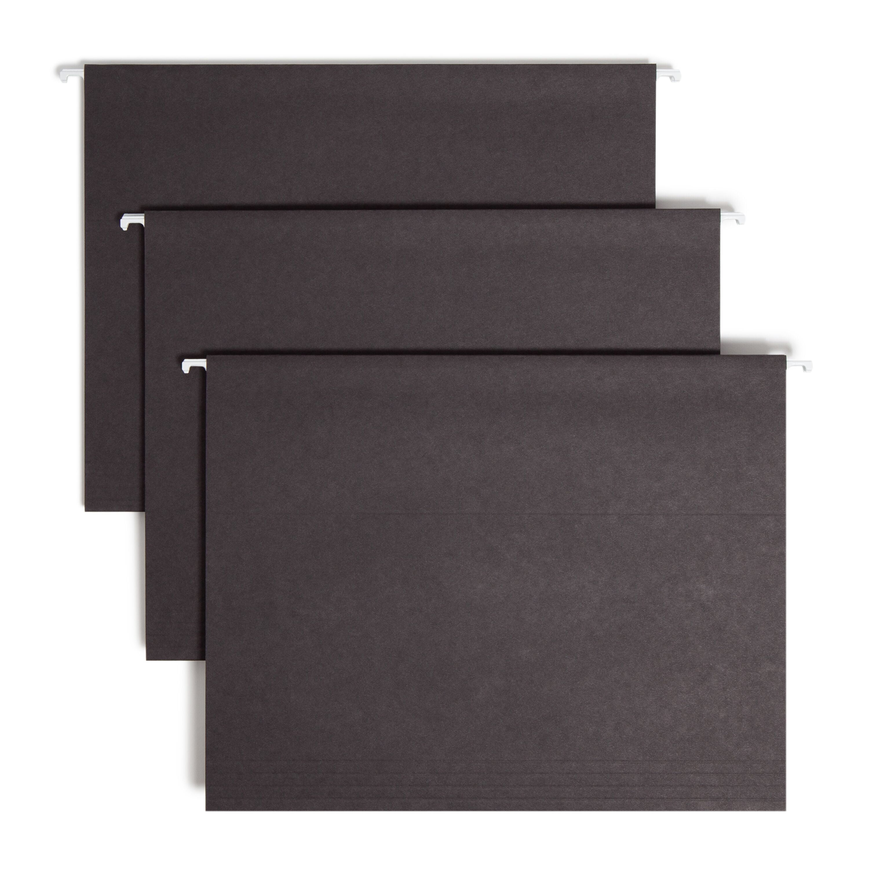 Smead Hanging File Folder with Tab, 1/5-Cut Adjustable Tab, Letter Size, Black, 25 per Box (64062)