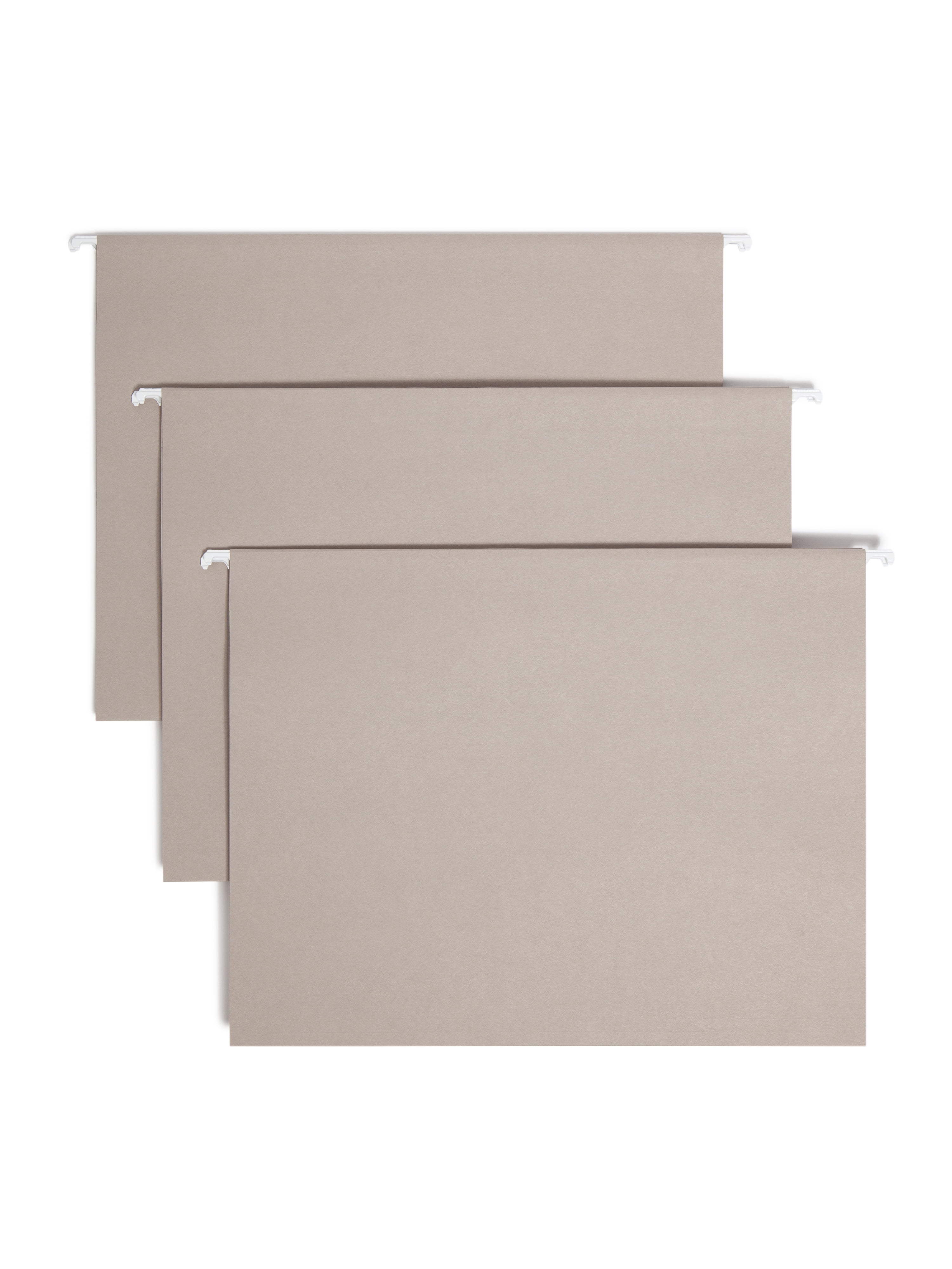 Smead Hanging File Folder with Tab, 1/5-Cut Adjustable Tab, Letter Size, Gray, 25 per Box (64063)