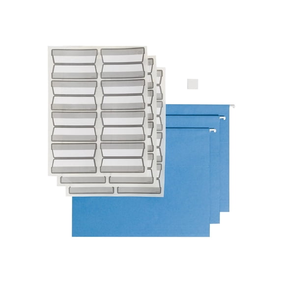 Smead 64210 1/3-Cut Colored Hanging File Folders with ProTab Kit - Blue/Letter Size (1-Kit)