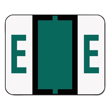 Smead A-Z Color-Coded Bar-Style End Tab Labels, Letter E, Dark Green, 500/Roll -SMD67075