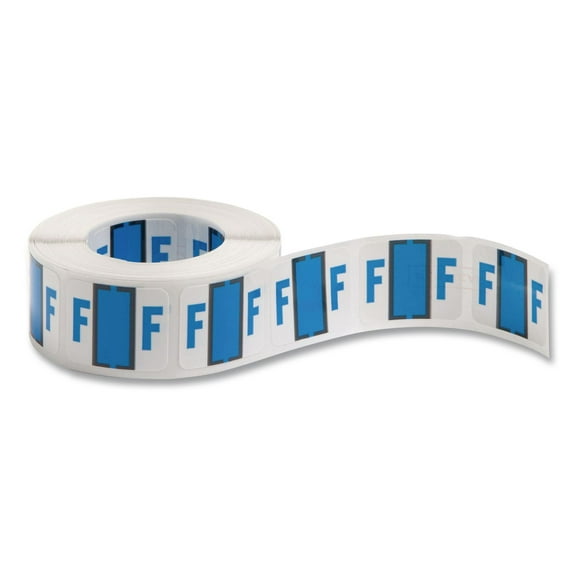 Smead A-Z Color-Coded Bar-Style End Tab Labels Letter F Blue 500/Roll 67076