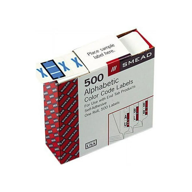 A-Z Color-Coded End Tab Filing Labels, K, 1 x 1.25, White, 500/Roll A-Z Color-Coded End Tab Filing Labels, K, 1 x 1.25, White, 500/Roll