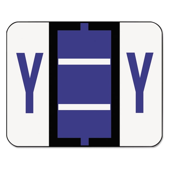 Smead A-Z Color-Coded Bar-Style End Tab Labels, Letter Y, Violet, 500/Roll -SMD67095
