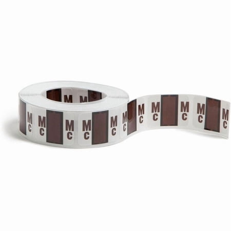 Smead 67097 A-Z Color-Coded Bar-Style End Tab Labels, Letters Mc, Brown, 500/Roll