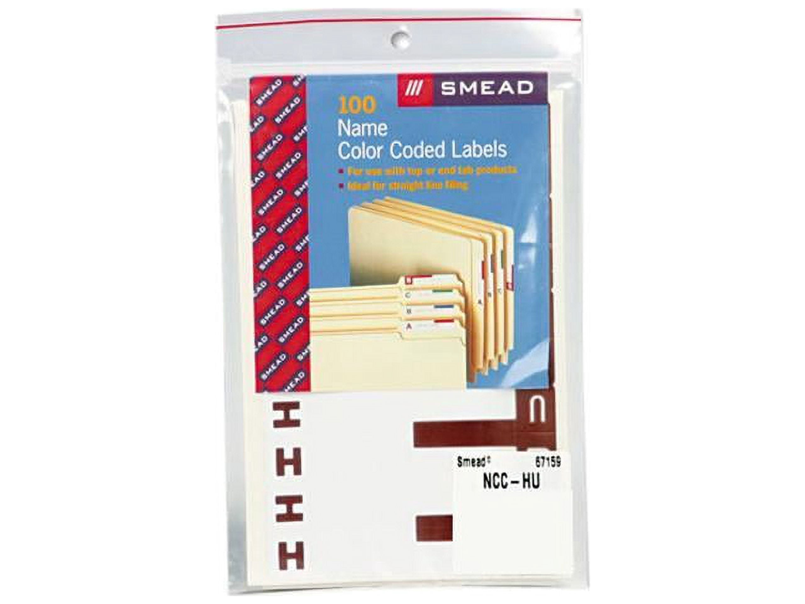 Single Letter Labels Smead 67159 Alpha-Z Color-Coded First Letter Name Labels, H & U, Dark ...