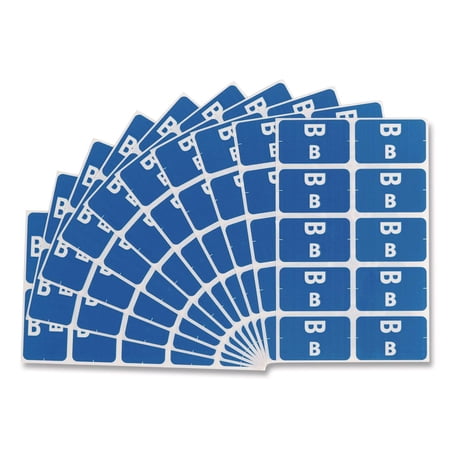 Smead 67172 Alpha-Z Color-Coded Second Letter Labels, Letter B, Dark Blue, 100/Pack