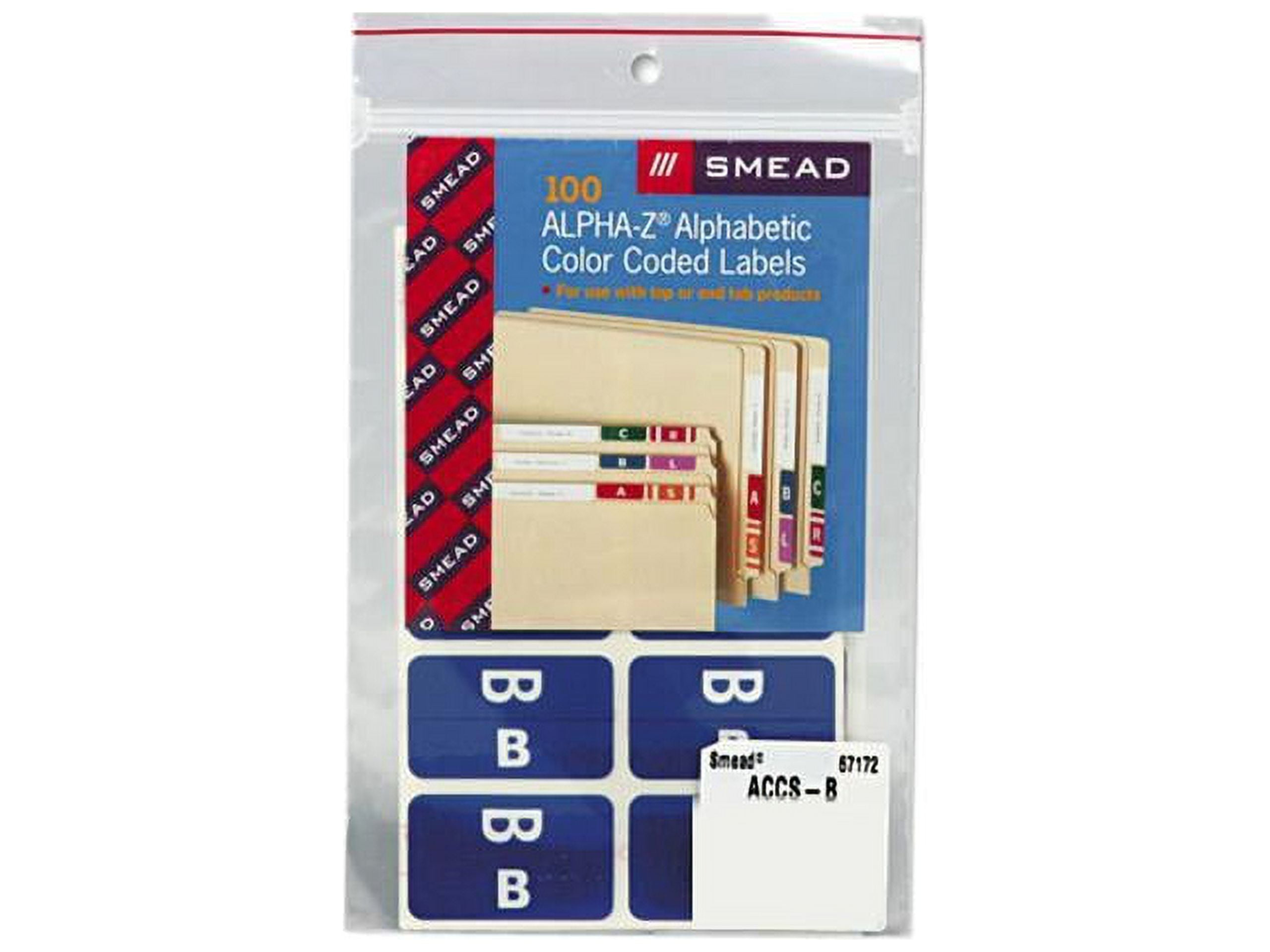 Smead 67172 AlphaZ ColorCoded Second Letter Labels, Letter B, Dark