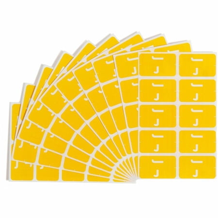 Smead 67180 Alpha-Z Color-Coded Second Letter Labels, Letter J, Yellow, 100/Pack