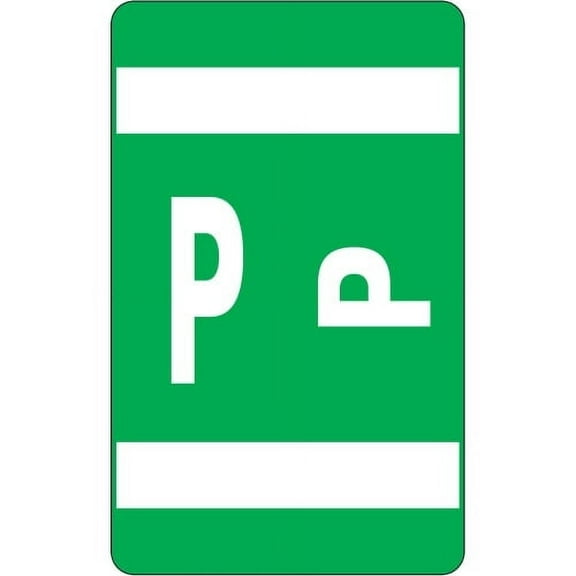 Smead 67186 Alpha-Z Color-Coded Second Letter Labels, Letter P, Dark Green, 100/Pack