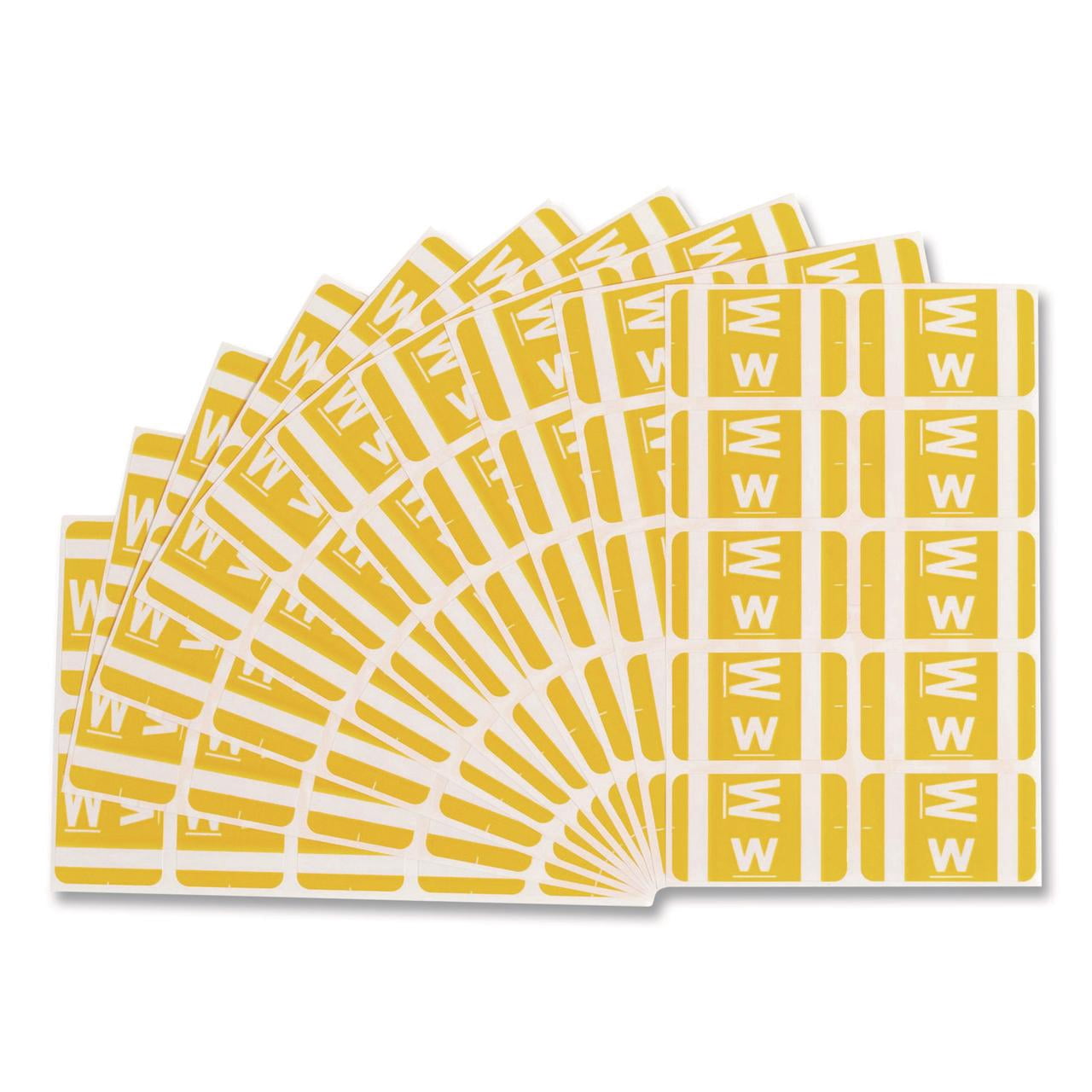 Smead 67193 Alpha-Z Color-Coded Second Letter Labels, Letter W, Yellow ...