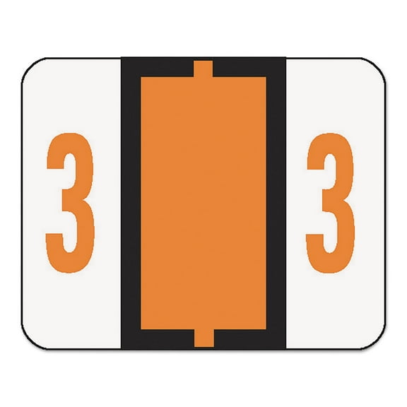 1 in. x 1.25 in. 3 Numerical End Tab File Folder Labels - White (1-Roll)