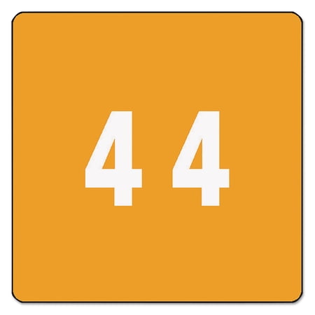 Numerical End Tab File Folder Labels, 4, 1.5 X 1.5, Orange, 250/Roll
