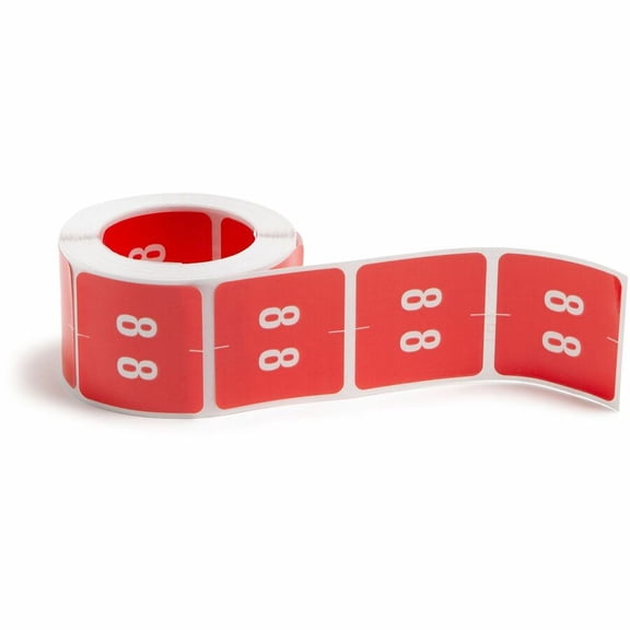 Smead, SMD67428, DCC Color-Coded Numeric Labels, 250 / Roll, Red